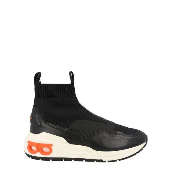 Ferragamo Cosma Sock High-Top Sneakers Black Womens
